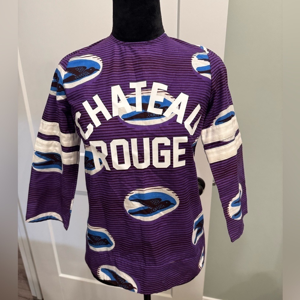 NWT flaw MAISON CHATEAU ROUGE Wax Top bird pattern revolve